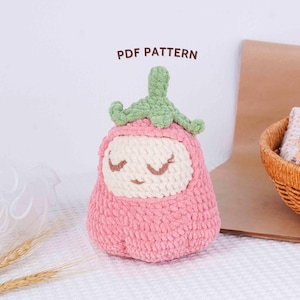 Pink Bell Flower Crochet Pattern, Amigurumi Crochet Pattern, Amigurumi Flower Toy PDF Pattern, Low Sew Flower Crochet Pattern, PDF Pattern