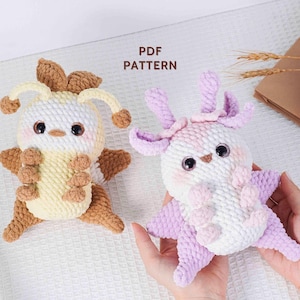 The Gentle Moths Crochet Patterns | Cute Moth Pattern, Dreamy Moth Pattern, Amigurumi Insect Crochet Patterns, PDF Digital DIY Moth Tutorial
