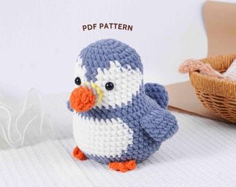 Seagull Crochet Pattern, Amigurumi Crochet Pattern, Amigurumi Seagull Plushie Pattern, Digital Toy Tutorial, Animal Crochet Tutorial