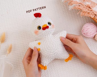 Padrão de crochê de pintinho estrela, padrão de amigurumi de pintinho, bichinho de pelúcia de pintinho estrela, crochê de animalzinho, padrão de pelúcia de galinha, padrão em PDF