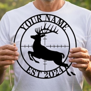 Deer Hunting Metal Sign, Custom Hunter Metal Sign, Deer Cabin Decor, Deer Hunting Cabin Metal Sign, Hunter Gift, Hunting Lodge Decor