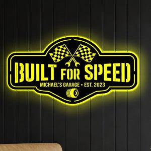 Custom Metal Shop Sign, Racing Garage Sign, Mechanic Wall Decor, Workshop Garage Wall Art, Man Cave Decor, Car Guy Gift, Car Enthusiast Gift