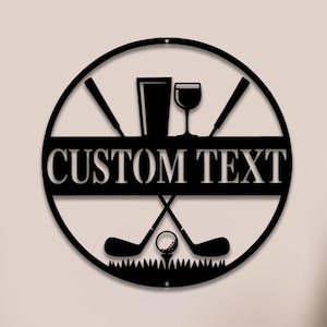 Golf Bar Sign, Custom Name Golf Metal Sign, Golf and Drink Wall Sign, Home Bar, Man Cave, Game Room Decor, Golf Lover Gift,  Golfers Gift