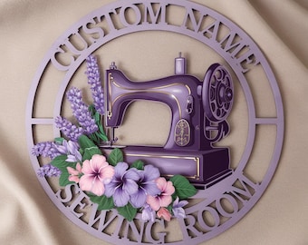 Custom Sewing Room Metal Sign, Vintage Style Sewing Machine Sign, Sewing Workshop Sign, Gift for Seamstress, Quilter, Sewer, Sewing Lover
