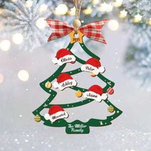 Adorno navideño personalizado con el nombre de la familia, Adornos navideños familiares para el árbol de Navidad, Regalo navideño familiar, Adorno para el árbol de Navidad, Regalo familiar para atesorar