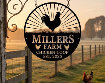 Custom Chicken Coop Sign, Hen House Metal Sign, Farm Chicken House Decor, Farm Sign, Chicken Lover Gift, Farm Barn Decor, Christmas Gift