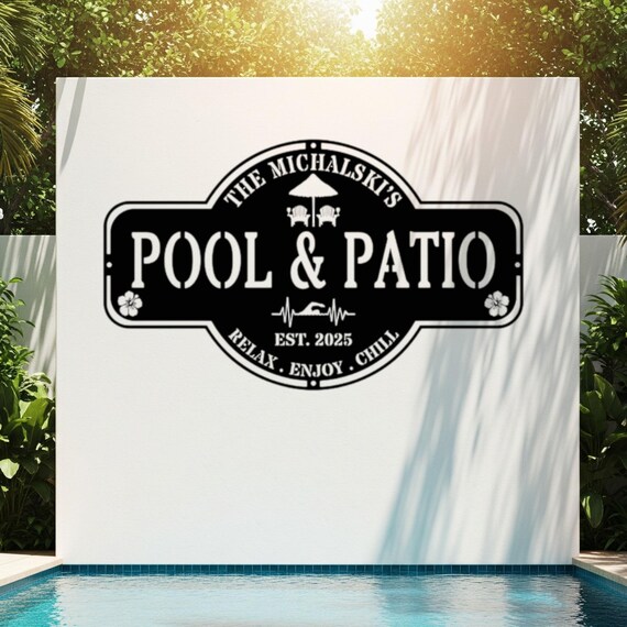 Personalized Metal Signs Pool & Patio Metal Sign Custom, Family Name ...