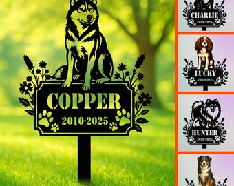 Custom Dog Memorial Stake, Dog Grave Marker, Every Dog Breed Sign, Personalized Dog Garden Sign, Pet Loss Gift, Dog Lover Gift, Garden Decor