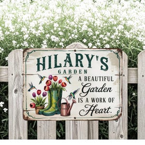 Funny Metal Garden Sign, Custom Garden Sign with Name, Garden Plaque, Gardener Name Sign, Name Sign for Gardening Lover, Garden Quote Sign