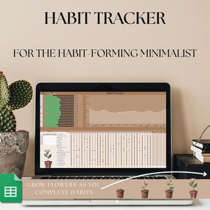Habit Tracker Spreadsheet, Google Sheets Template, Monthly, Weekly, Daily Tracker, Daily To Do List, Digital Goal Planner, Goal Tracker