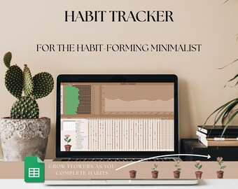 Habit Tracker Spreadsheet, Google Sheets Template, Monthly, Weekly, Daily Tracker, Daily To Do List, Digital Goal Planner, Goal Tracker