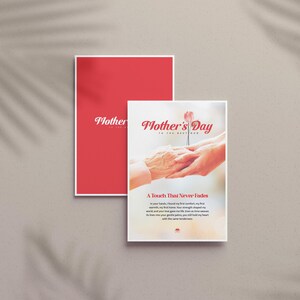 Cartão postal para impressão de Dia das Mães 5x7 – Design de poema sincero – Download instantâneo + texto personalizado grátis
