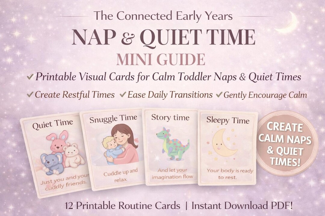 Nap Time Routine Cards for Toddlers, Quiet Time Visual Schedule, Calm ...