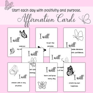 Affirmation Cards for Positive, Printable Affirmation Cards, Self love, Daily Motivation and Inspiration, Instant Digital Download