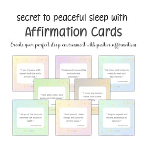 Affirmations Cards for Peaceful Sleep and Sleep Tips, Printable Affirmation cards, Self Love, Positive Affirmation, Instant Digital Download