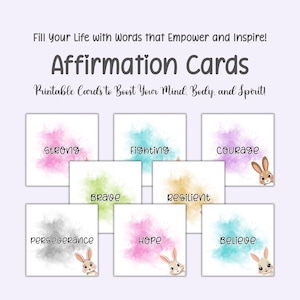 Affirmation Cards Powerful for Strength, Motivation and Resilience, Printable cards, Positive Affirmation, Instant Digital Download