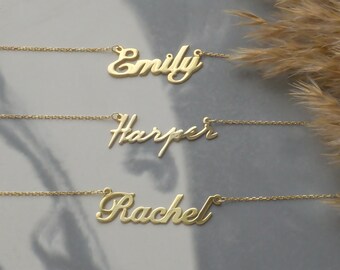 Personalized Sterling Silver Name Necklace: Custom Font & Chain, Halloween and Christmas gift