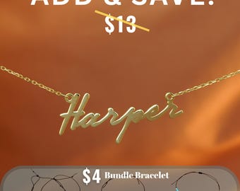 Personalized Dainty Name Necklace or Bracelet - 925 Silver/14k Gold Plated - Custom Gift for Her