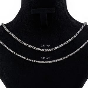 Handmade Sterling Silver Byzantine Chain Necklace - Unisex King Chain, Halloween and Christmas Gift