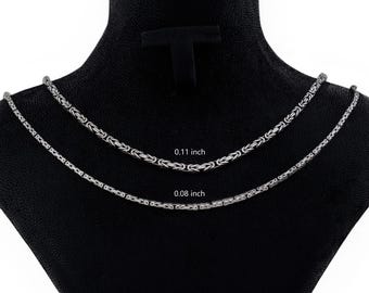 Byzantine King handmade 925 Sterling Silver Byzantine King Chain Necklace - Unisex Durable Jewelry Gift