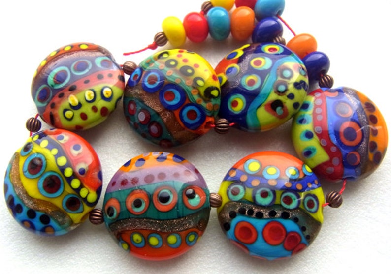 Count the dots by Anne Schelling Handmade Lampwork Bead Set 17 SRA