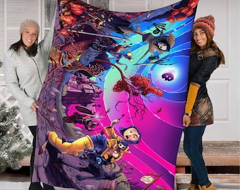 Manta con diseño de paraguas y personajes de dibujos animados, manta de dibujos animados 2025, manta de dibujos animados, manta para todos, regalo para ella PAS006