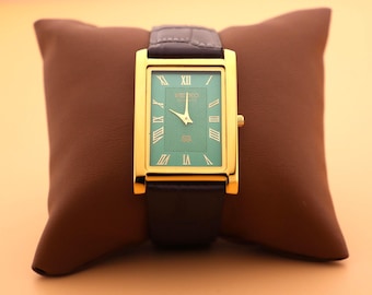 Vintage Seiko Exceline 7320 6570 Yellow Dial Lady Quartz