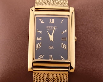 Seiko Perpetual Calendar Two-tone Dark Navy Blue Watch 8F32
