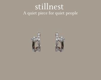 Minimalist Elegant Zircon Diamond Hoop Clip-On Earrings, Dainty No Piercing clip on Hoop, Non-Pierced hoop earrings, Bridal Clip-On Earrings