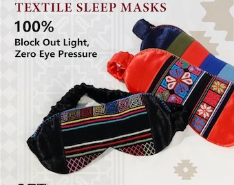 Handmade Akha Fabric Sleep Mask: Eco-Friendly Cotton Eye Cover