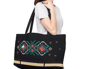 Canvas Weekender Tote Bag - Large Travel Shoulder Bag for Beach, Gym, or Overnight Trips