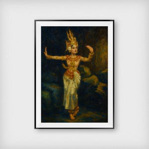 Thai Dance – Power of Thainess Wall Art Print, Traditional Thai Cultural Decor, Graceful Dance Illustration, Southeast Asian Heritage