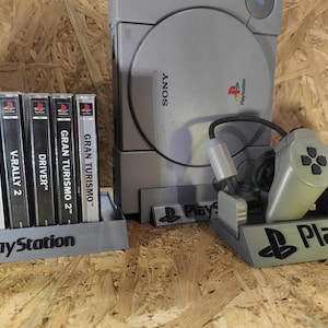 PlayStation Classic(PS1) Stand Set – Console + Game Holder + Controller Stand (3-Piece Set)