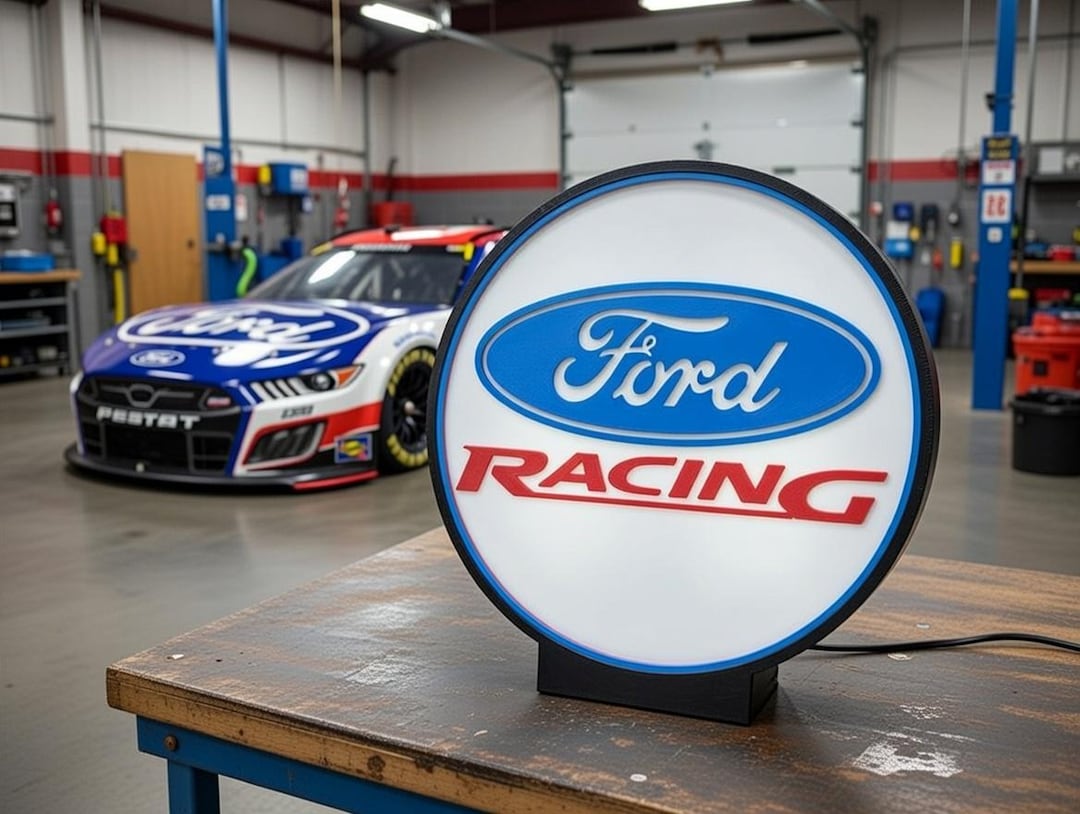 F4 Racing Sign Light Ford Racing LED Light | Ford Logo Lamp | Motorsport Garage Decor ...