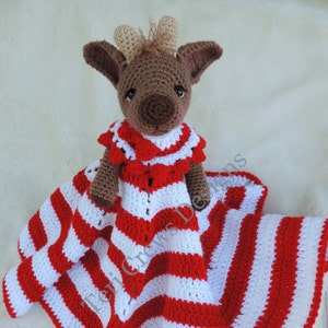 Reindeer Huggy Blanket Crochet Pattern Baby Blanket, Softie, Lovey Pattern by Teri Crews