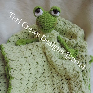 Crochet Pattern Frog Huggy Lovey Blanket by Teri Crews Wool and Whims Instant Download PDF format