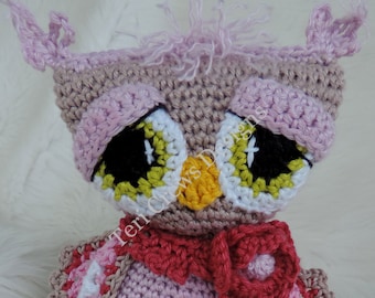 Adorable Owl Crochet Pattern Rosy Owl Amigurumi Softie Toy by Teri Crews