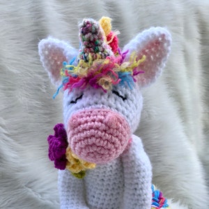 Unicorn Crochet Toy Pattern, Amigurumi Crochet, Instant Download PDF Crochet Pattern, Cute Unicorn by Teri Crews