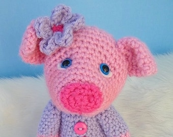 Crochet Pattern Pig by Teri Crews Wool and Whims Instant Download PDF Format Toy Pattern