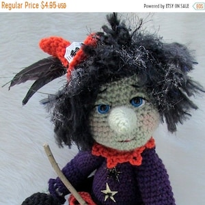 Crochet Pattern Witch by Teri Crews Wool and Whims Instant Download PDF format Crochet Toy Pattern