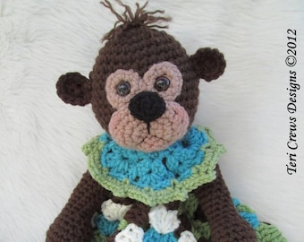 Crochet Pattern Monkey Huggy Blanket by Teri Crews instant download PDF format