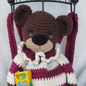 Crochet Pattern Teddy Bear Back Pack by Teri Crews Wool and Whims Instant Download PDF format image 1