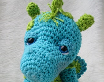 Crochet Pattern Cute Dragon by Teri Crews Instant Download PDF Format Crochet Toy Pattern