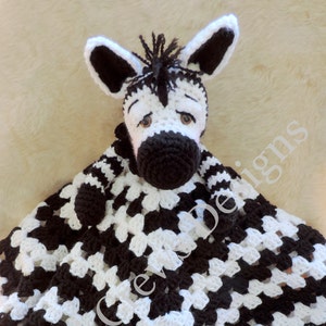 Zebra Huggy Blanket Crochet Pattern Baby Blanket, Softie, Lovey Pattern by Teri Crews image 1