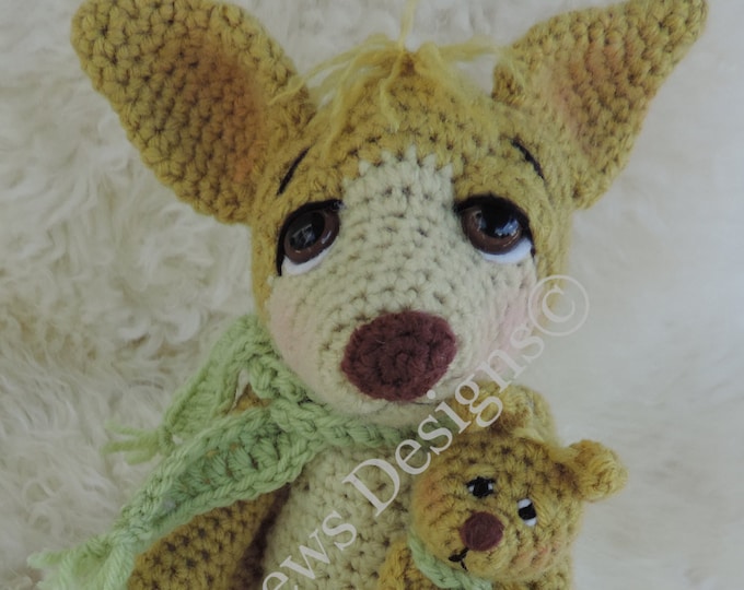 Crochet Pattern Simply Cute Kangaroo Instant Download PDF Format Toy Crochet Pattern