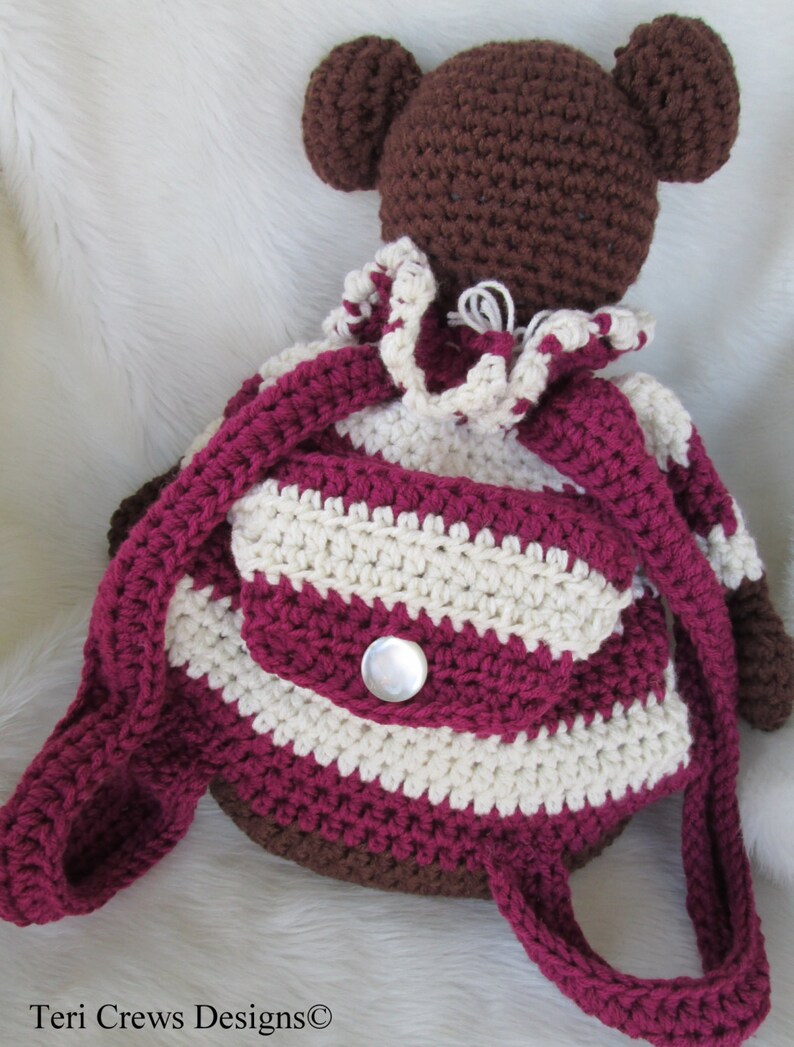 Crochet Pattern Teddy Bear Back Pack by Teri Crews Wool and Whims Instant Download PDF format image 4