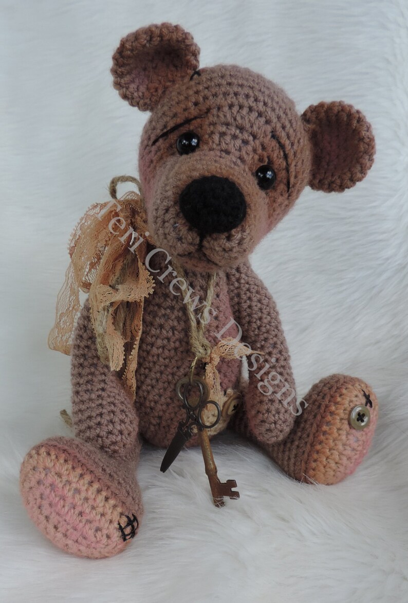 Prim Teddy Bear Crochet Pattern by Teri Crews | Etsy