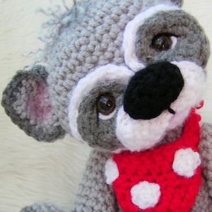 Crochet Pattern Cute Raccoon by Teri Crews Wool and Whims Instant Download PDF Format image 1