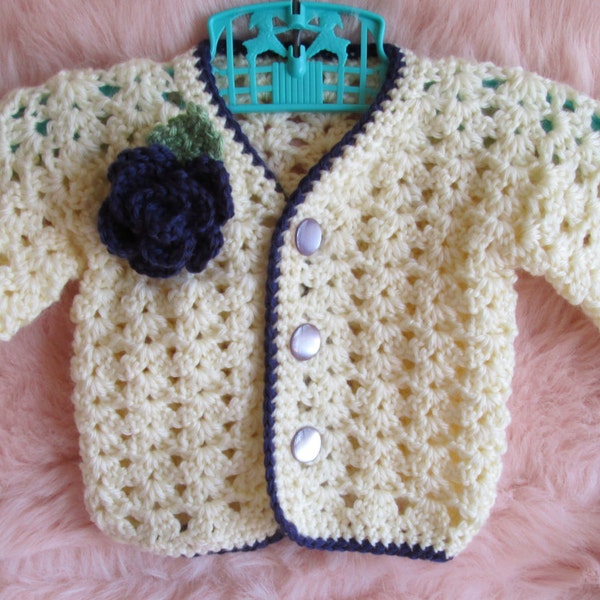 Crochet Pattern Easy Baby Sweater by Teri Crews instant download PDF format