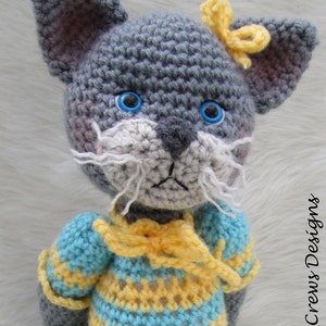 Crochet Pattern Darling Cat by Teri Crews instant download PDF format Crochet Toy Pattern